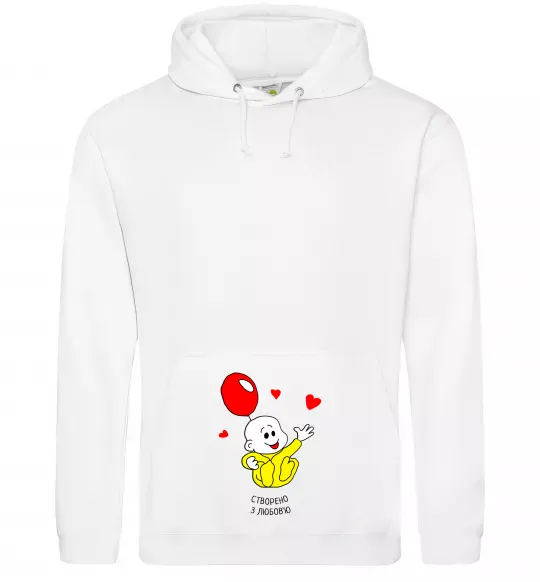 Женская толстовка (худи) Створено з любов'ю (з малюком) Белый фото