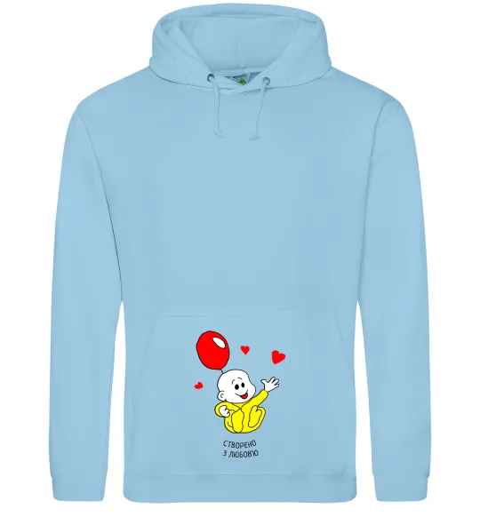 Женская толстовка (худи) Створено з любов'ю (з малюком) Голубой фото