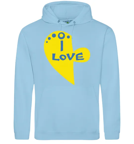 Мужская толстовка (худи) I love патриот Голубой фото