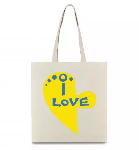 Еко-сумка I love патриот Бежевий фото