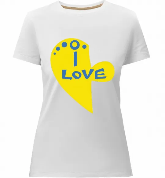 Женская премиум футболка I love патриот Белый фото