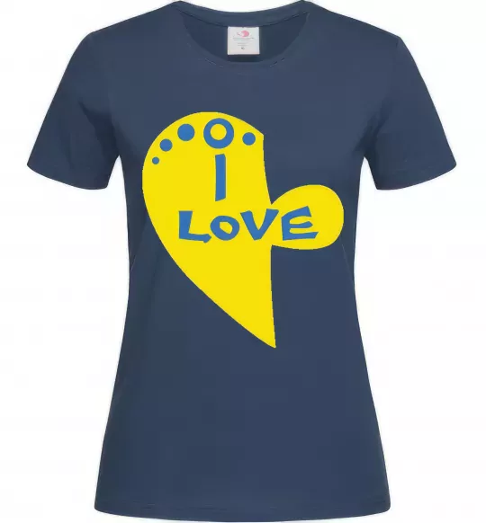 Жіноча футболка I love патриот Темно-синій фото