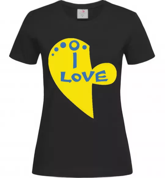 Жіноча футболка I love патриот Чорний фото