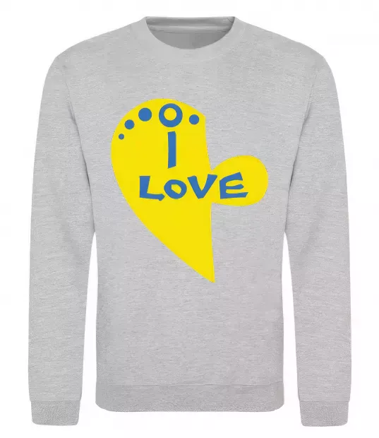 Свитшот I love патриот Серый меланж фото