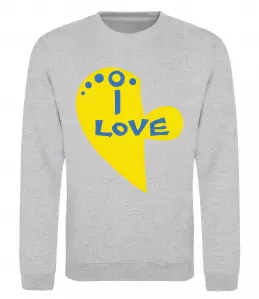 Свитшот I love патриот Серый меланж фото