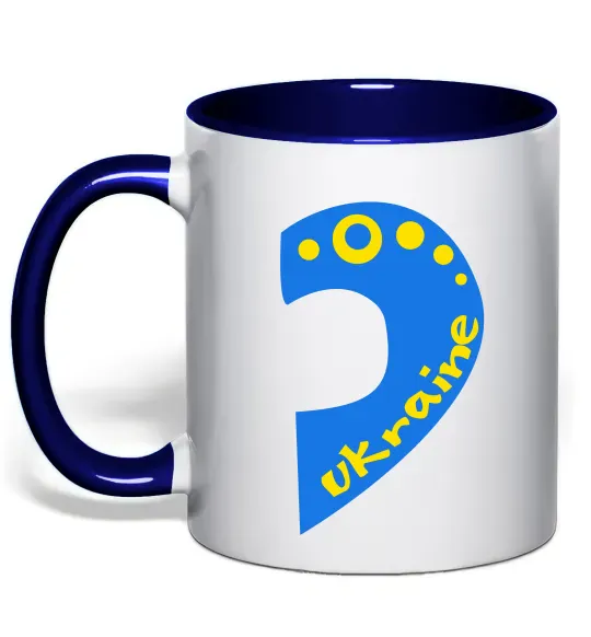 Чашка з кольоровою ручкою ...Ukraine Глибокий темно-синій фото