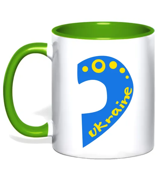 Чашка з кольоровою ручкою ...Ukraine Лаймовий фото