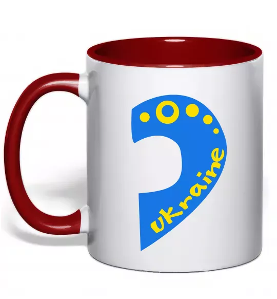 Чашка з кольоровою ручкою ...Ukraine Червоний фото