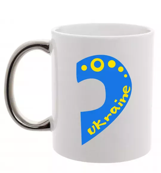 Чашка з кольоровою ручкою ...Ukraine Срібло фото