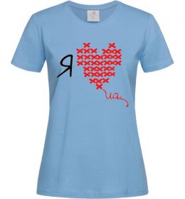 Женская футболка I love UA - вишивка хрестик