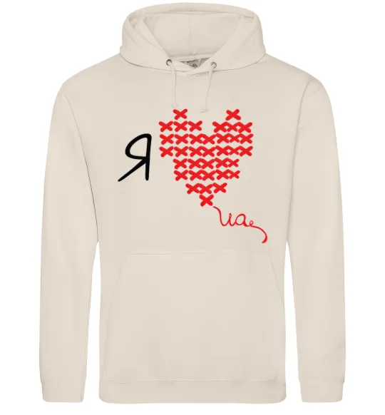 Чоловіча толстовка (худі) I love UA - вишивка хрестик Таш фото