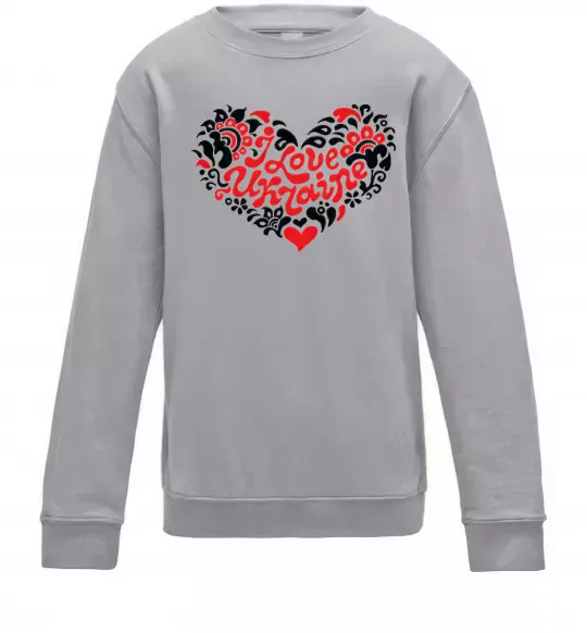 Детский Свитшот Curvy Ukraine Logo Серый меланж фото