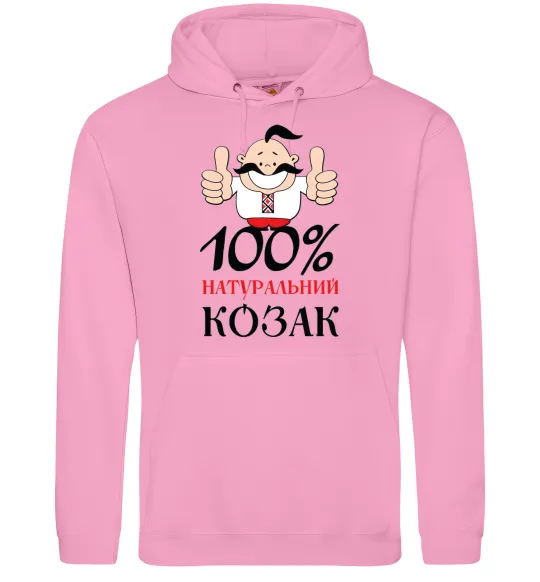 Мужская толстовка (худи) 100% натуральний козак Розовый фото