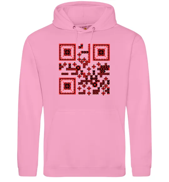 Чоловіча толстовка (худі) QR код України Рожевий фото