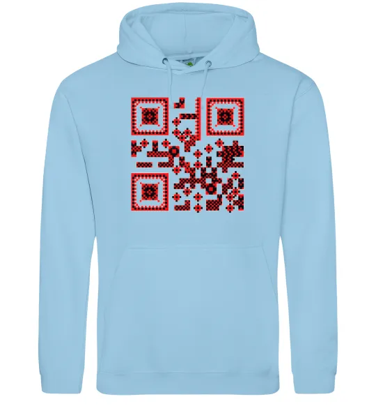 Чоловіча толстовка (худі) QR код України Блакитний фото