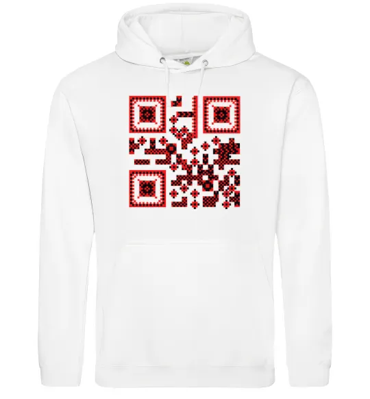 Жіноча толстовка (худі) QR код України Білий фото