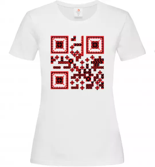Женская футболка QR код України Белый фото