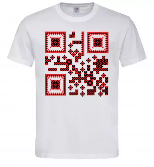 Чоловіча футболка QR код України Білий фото