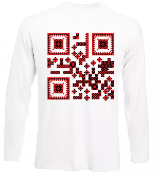 Лонгслив QR код України Белый фото