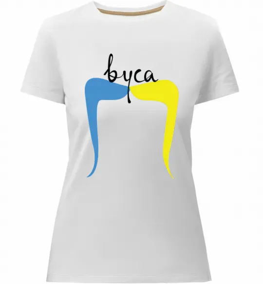 Жіноча преміум футболка ВУСА Білий фото