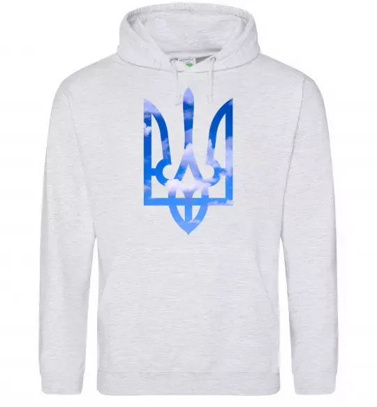 Женская толстовка (худи) Герб - небо Серый меланж фото