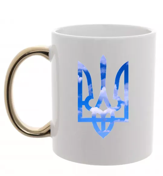 Чашка с цветной ручкой Герб - небо Золото фото