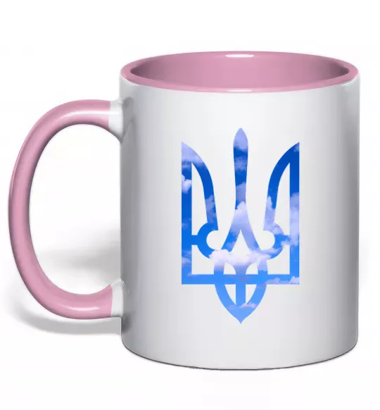 Чашка с цветной ручкой Герб - небо Нежно розовый фото