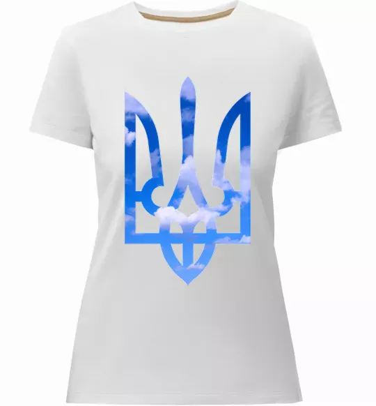 Жіноча преміум футболка Герб - небо Білий фото