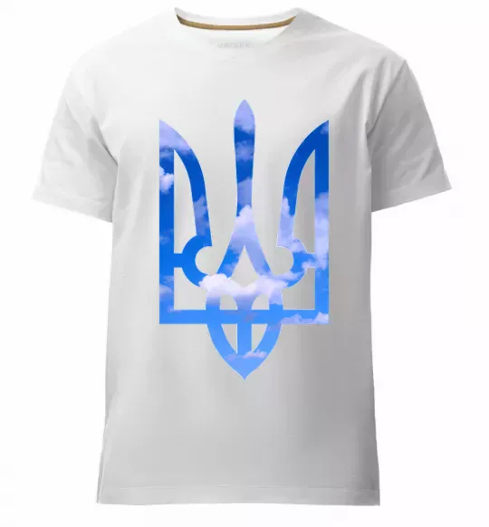 Мужская премиум футболка Герб - небо Белый фото