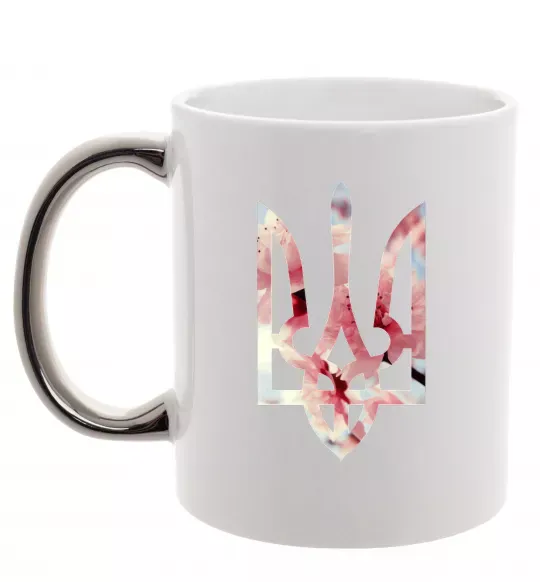 Чашка с цветной ручкой Герб - цвіт Серебро фото