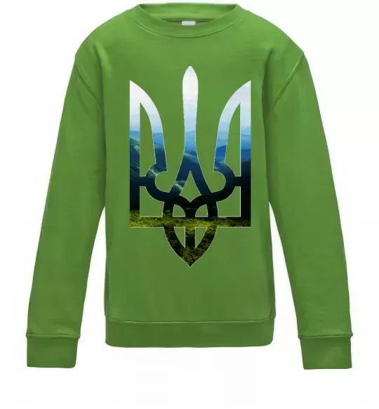 Дитячий світшот Герб - Карпати Лаймовий фото