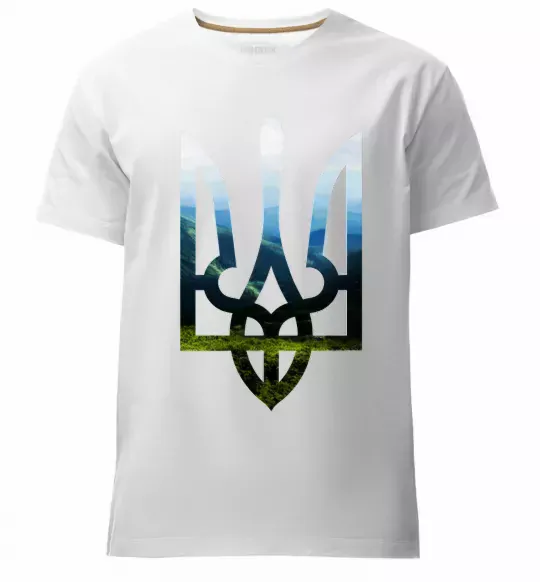 Мужская премиум футболка Герб - Карпати Белый фото