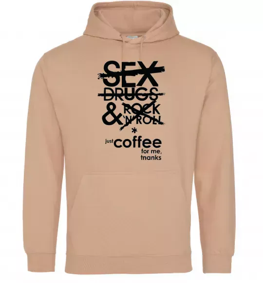 Мужская толстовка (худи) SEX, DRUGS AND ROCK'N-ROLL... Песочный фото