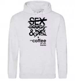 Женская толстовка (худи) SEX, DRUGS AND ROCK'N-ROLL... Серый меланж фото