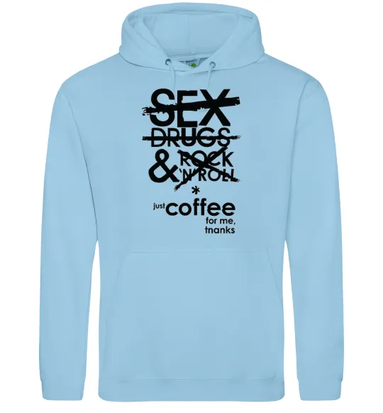 Женская толстовка (худи) SEX, DRUGS AND ROCK'N-ROLL... Голубой фото
