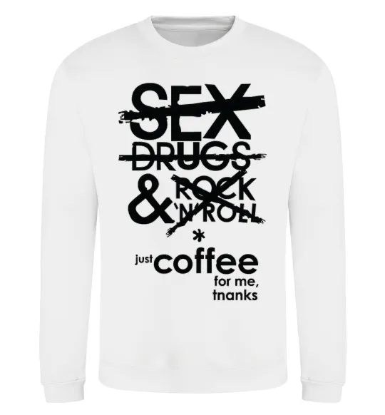 Свитшот SEX, DRUGS AND ROCK'N-ROLL... Белый фото