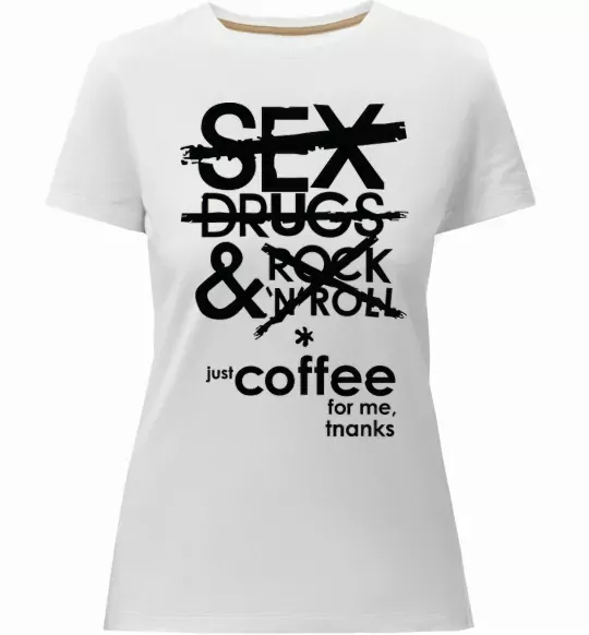 Жіноча преміум футболка SEX, DRUGS AND ROCK'N-ROLL... Білий фото