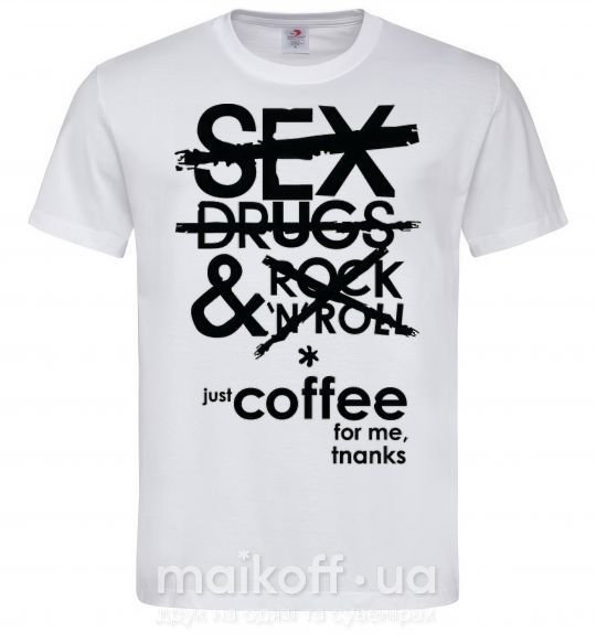 Мужская футболка SEX, DRUGS AND ROCK'N-ROLL... Белый фото
