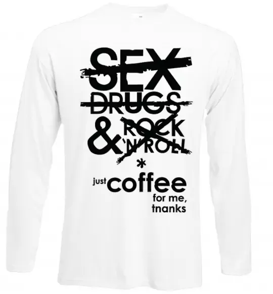 Лонгслив SEX, DRUGS AND ROCK'N-ROLL... Белый фото
