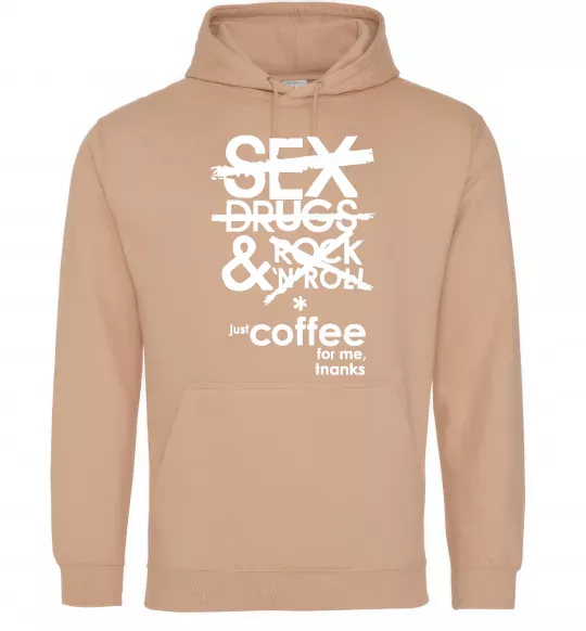 Женская толстовка (худи) SEX, DRUGS AND ROCK'N-ROLL... Песочный фото