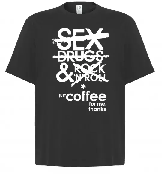 Футболка Оверсайз SEX, DRUGS AND ROCK'N-ROLL... Черный фото
