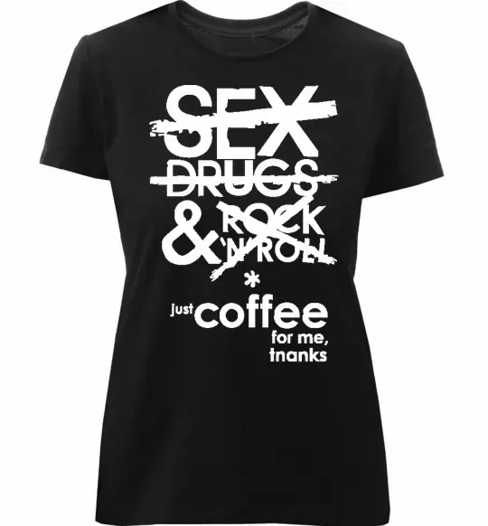 Жіноча преміум футболка SEX, DRUGS AND ROCK'N-ROLL... Чорний фото