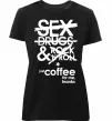 Жіноча преміум футболка SEX, DRUGS AND ROCK'N-ROLL... Чорний фото