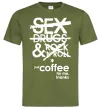 Мужская футболка SEX, DRUGS AND ROCK'N-ROLL... Оливковый фото