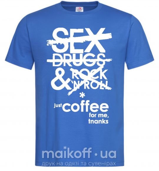 Чоловіча футболка SEX, DRUGS AND ROCK'N-ROLL... Яскраво-синій фото