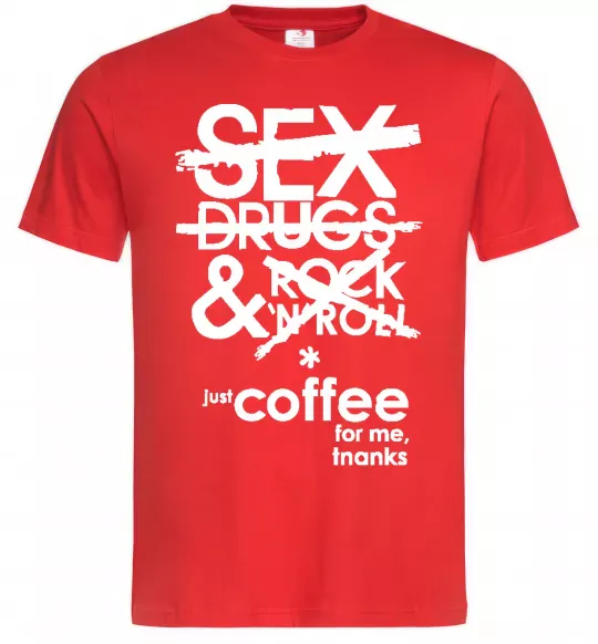 Мужская футболка SEX, DRUGS AND ROCK'N-ROLL... Красный фото