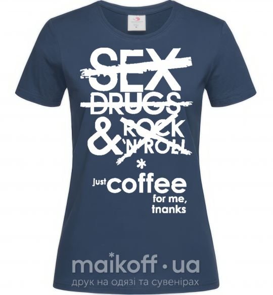 Жіноча футболка SEX, DRUGS AND ROCK'N-ROLL... Темно-синій фото