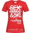 Жіноча футболка SEX, DRUGS AND ROCK'N-ROLL... Червоний фото