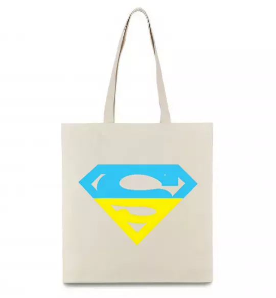 Эко-сумка УКРАЇНСЬКИЙ СУПЕРМЕН Бежевый фото
