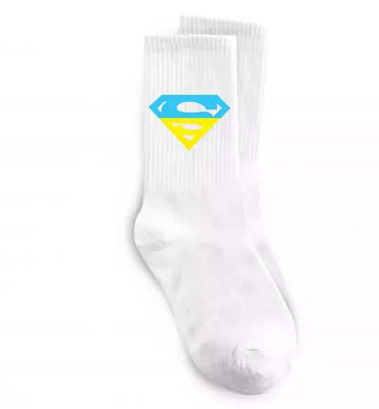 Носки УКРАЇНСЬКИЙ СУПЕРМЕН Белый фото